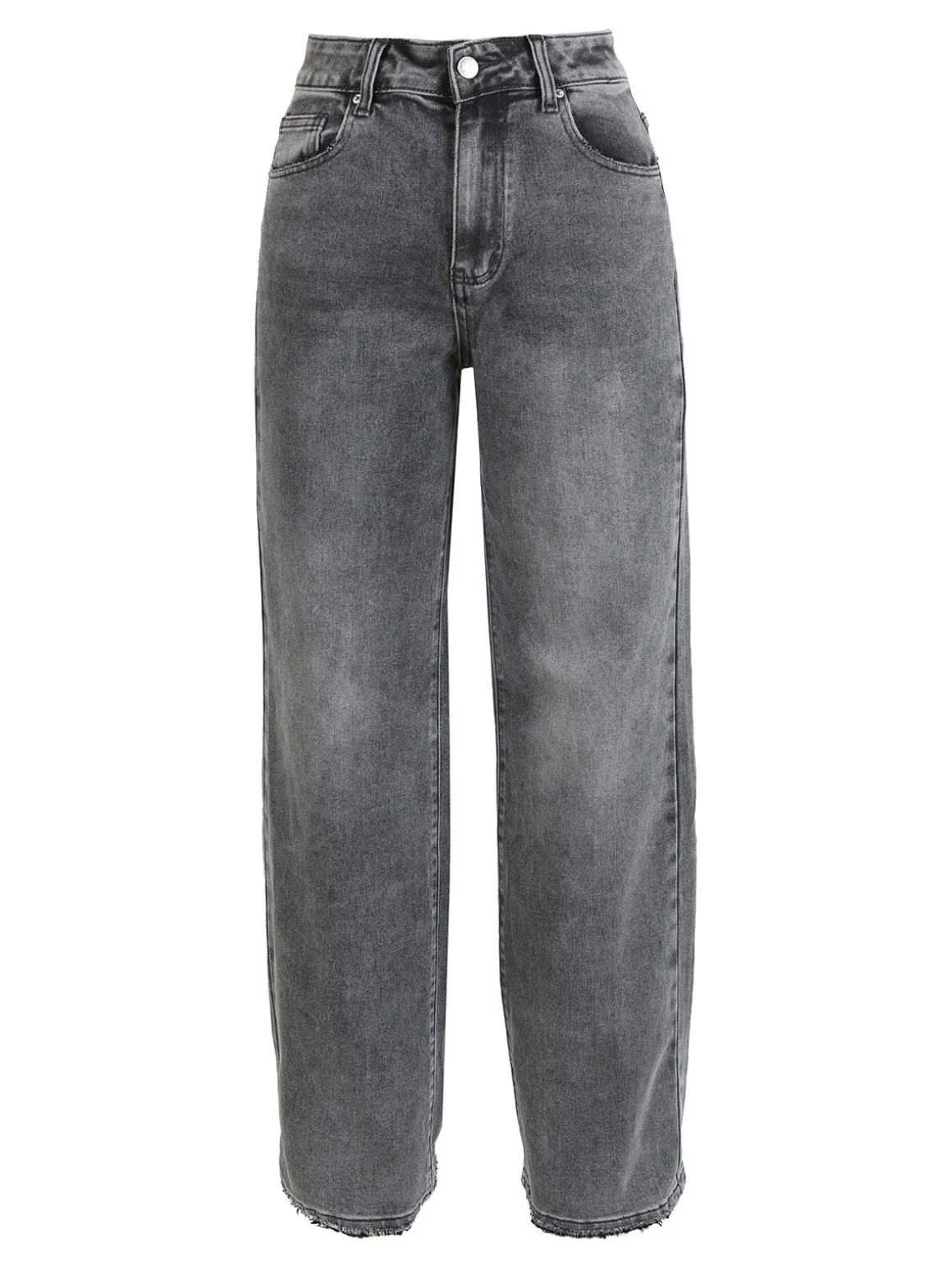 Sexy Sense Jeans donna vita alta a gamba larga - grigio scuro