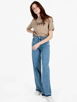 Sexy Sense Jeans donna wide leg con strass
