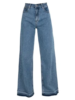 Sexy Sense Jeans donna wide leg con strass