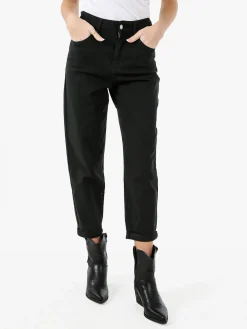 Sexy Sense Pantaloni jeans donna mom fit - nero