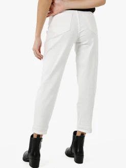 Sexy Sense Pantaloni jeans donna mom fit - bianco