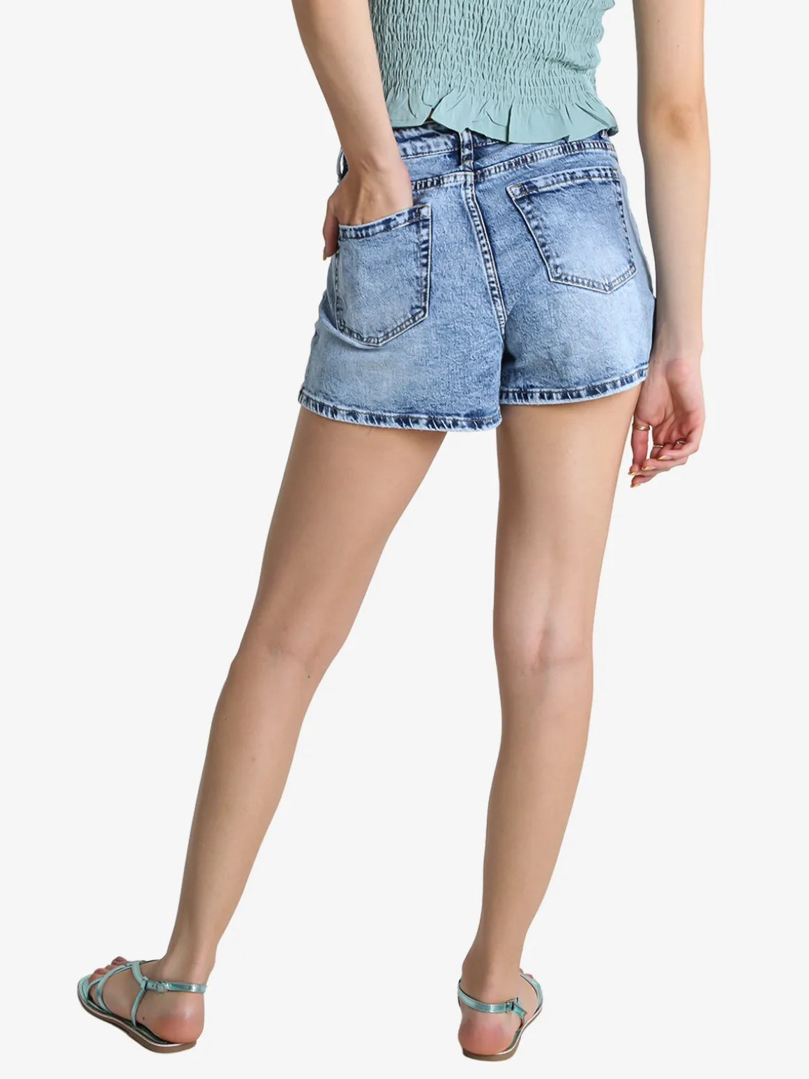 Sexy Sense Shorts donna in jeans a vita alta