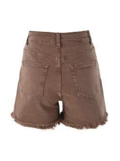 Sexy Sense Shorts donna sfrangiati a vita alta - marrone