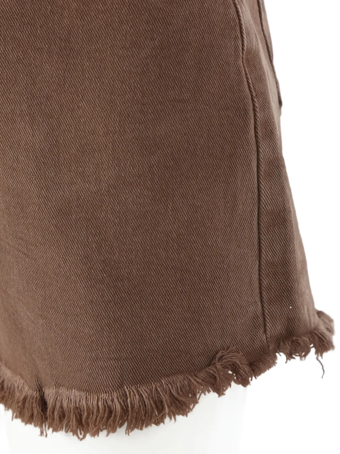 Sexy Sense Shorts donna sfrangiati a vita alta - marrone