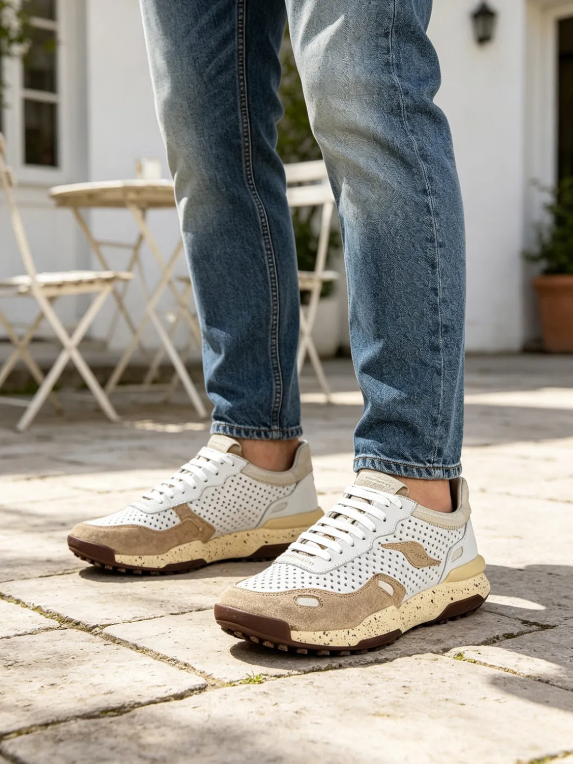 Shooters Sneakers da uomo in pelle traforata