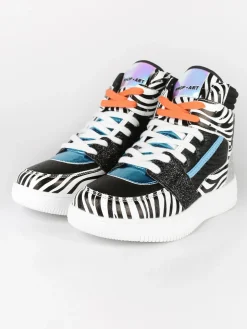 Shop Art BASKET HAILEY Sneakers alte donna zebrate/glitter