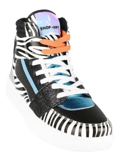 Shop Art BASKET HAILEY Sneakers alte donna zebrate/glitter