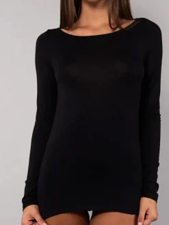 Sielei Maglia donna a maniche lunghe con scollo a barca