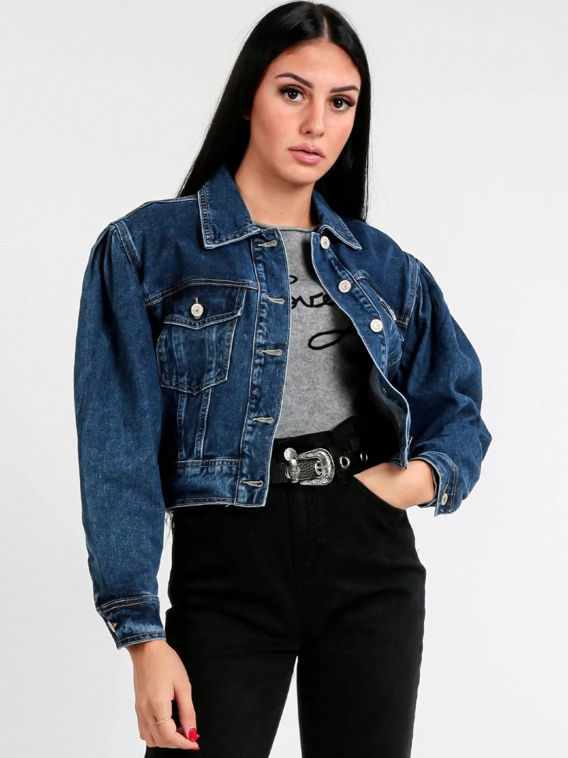Sixte Giacca denim corta oversize