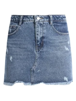 Sixte Gonna corta in denim sfrangiata