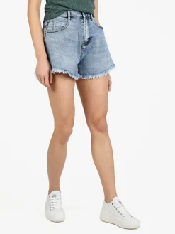 Sixte Shorts donna in denim con finale sfrangiato