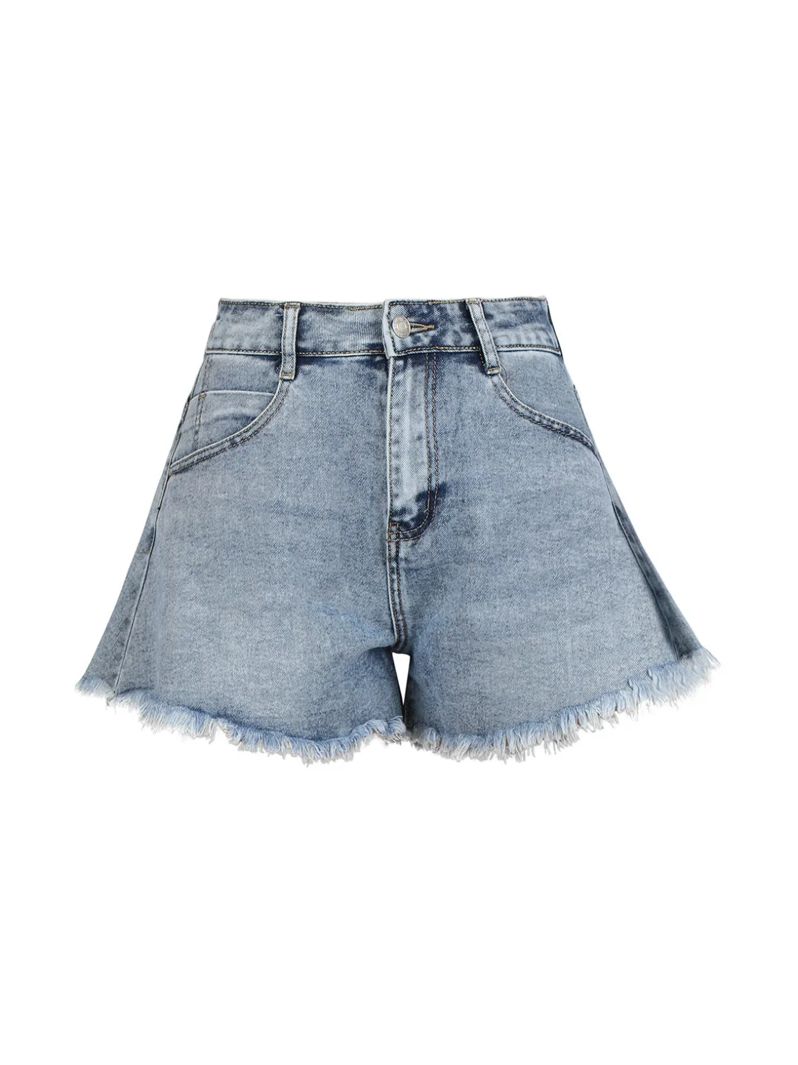 Sixte Shorts donna in denim con finale sfrangiato