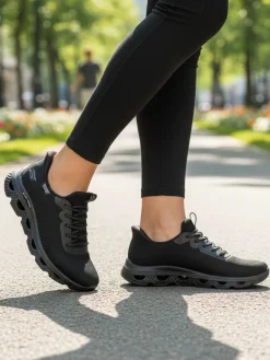 Skechers BOBS ARC WAVES Sneakers donna glide-step - nero