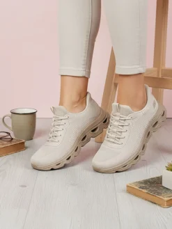 Skechers BOBS ARC WAVES Sneakers donna glide-step - naturale