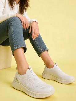 Skechers BOBS MODA FLEX Sneakers donna slip on - panna