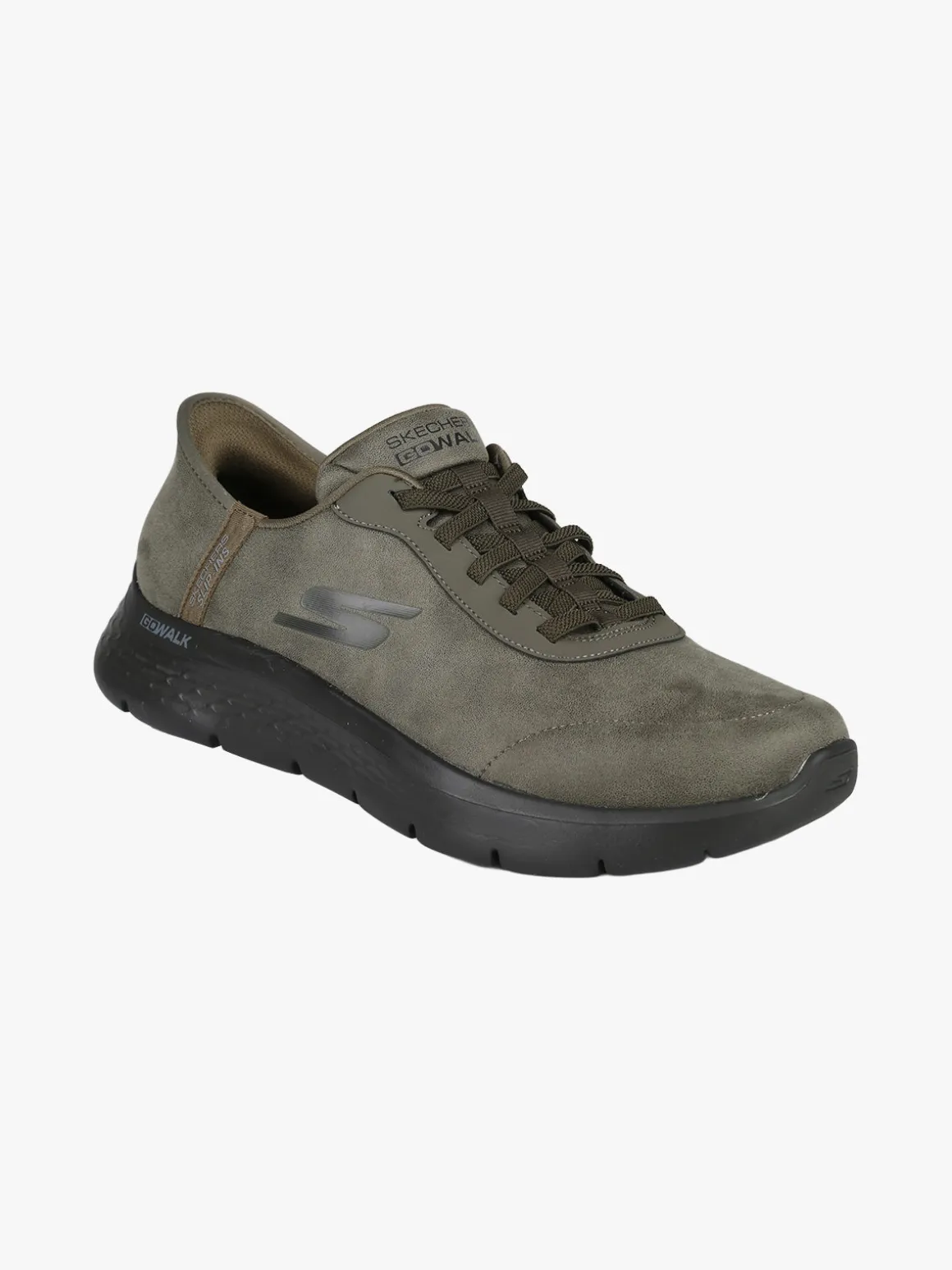 Skechers GO WALK FLEX SMOOTH Sneakers in pelle da uomo - Oliva