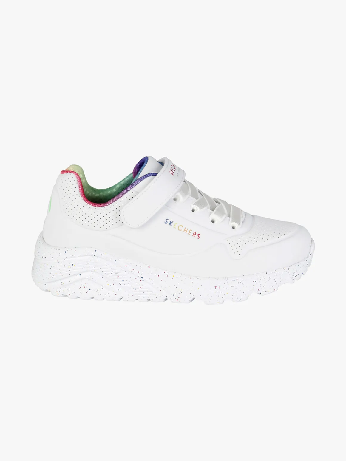 Skechers UNO LITE RAINBOW SPECKS Sneakers da bambina con strappo
