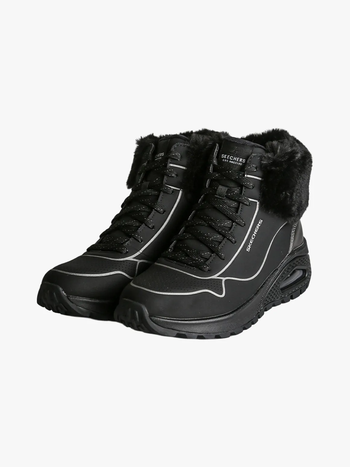 Skechers UNO RUGGED FALL SHIMMER Sneakers alte da donna con ecopelo - nero