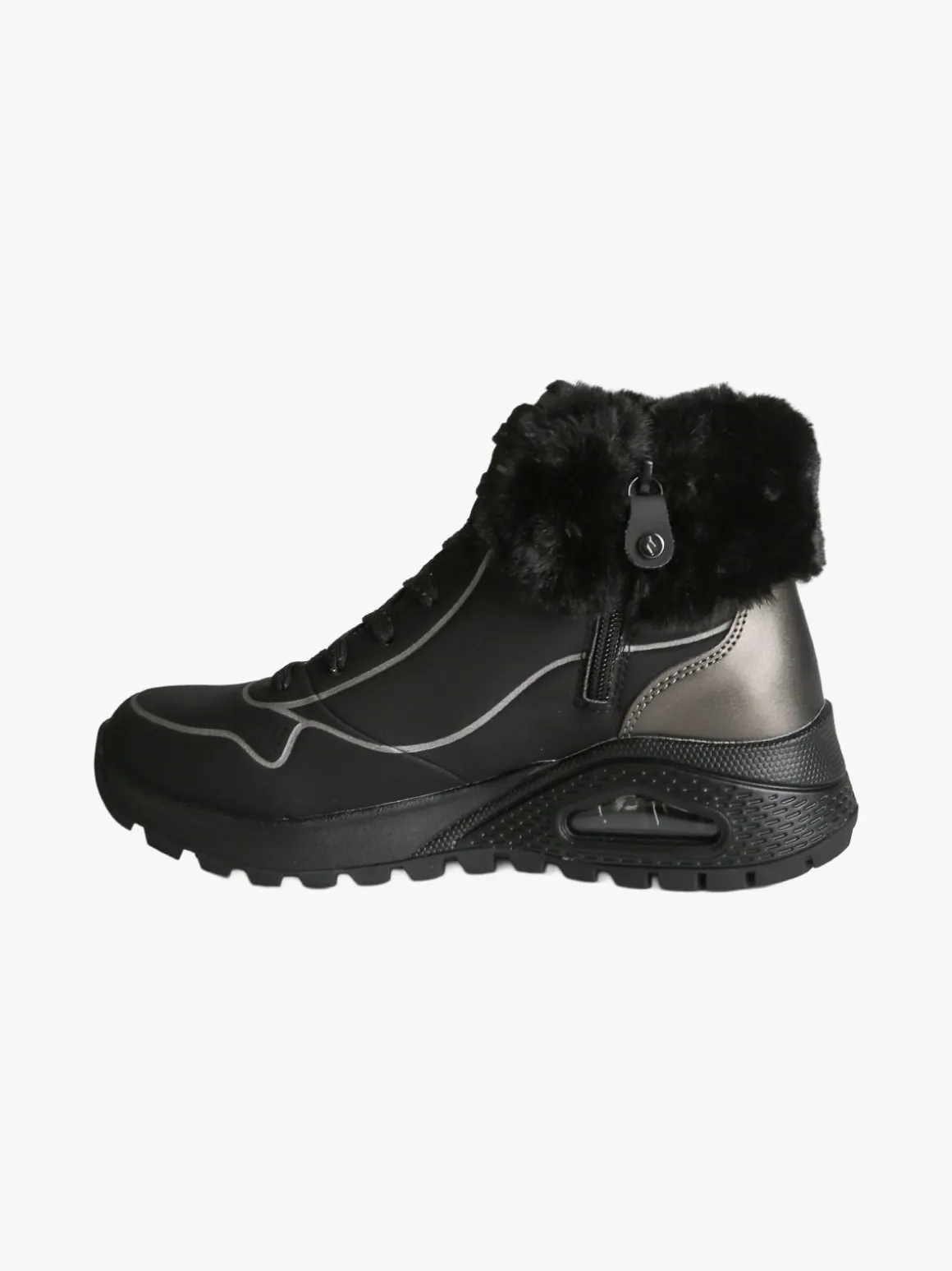 Skechers UNO RUGGED FALL SHIMMER Sneakers alte da donna con ecopelo - nero