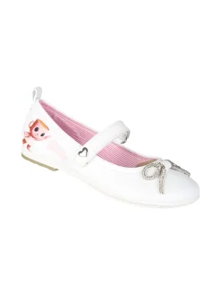 Skifidol Italian Brainrot Ballerine da bambina con strass e cinturino a strappo - bianco
