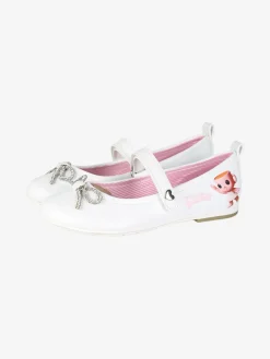 Skifidol Italian Brainrot Ballerine da bambina con strass e cinturino a strappo - bianco
