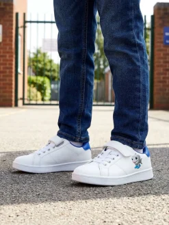 Skifidol Italian Brainrot Sneakers basse da ragazzo con cinturino a strappo - bianco