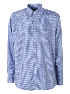 Sky Camicia da uomo a quadretti con maniche lunghe - blu