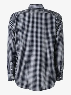 Sky Camicia da uomo a quadretti con maniche lunghe - blu scuro