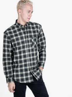 Sky Camicia da uomo a quadri in flanella di cotone
