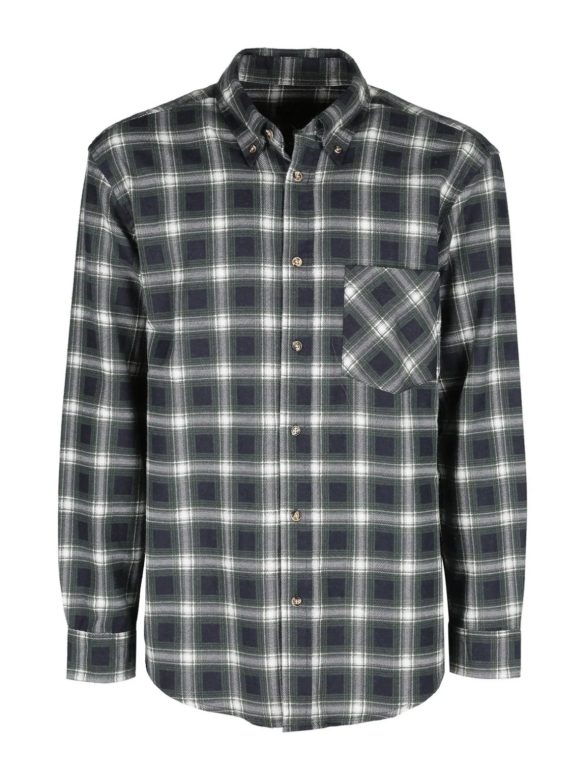 Sky Camicia da uomo a quadri in flanella di cotone