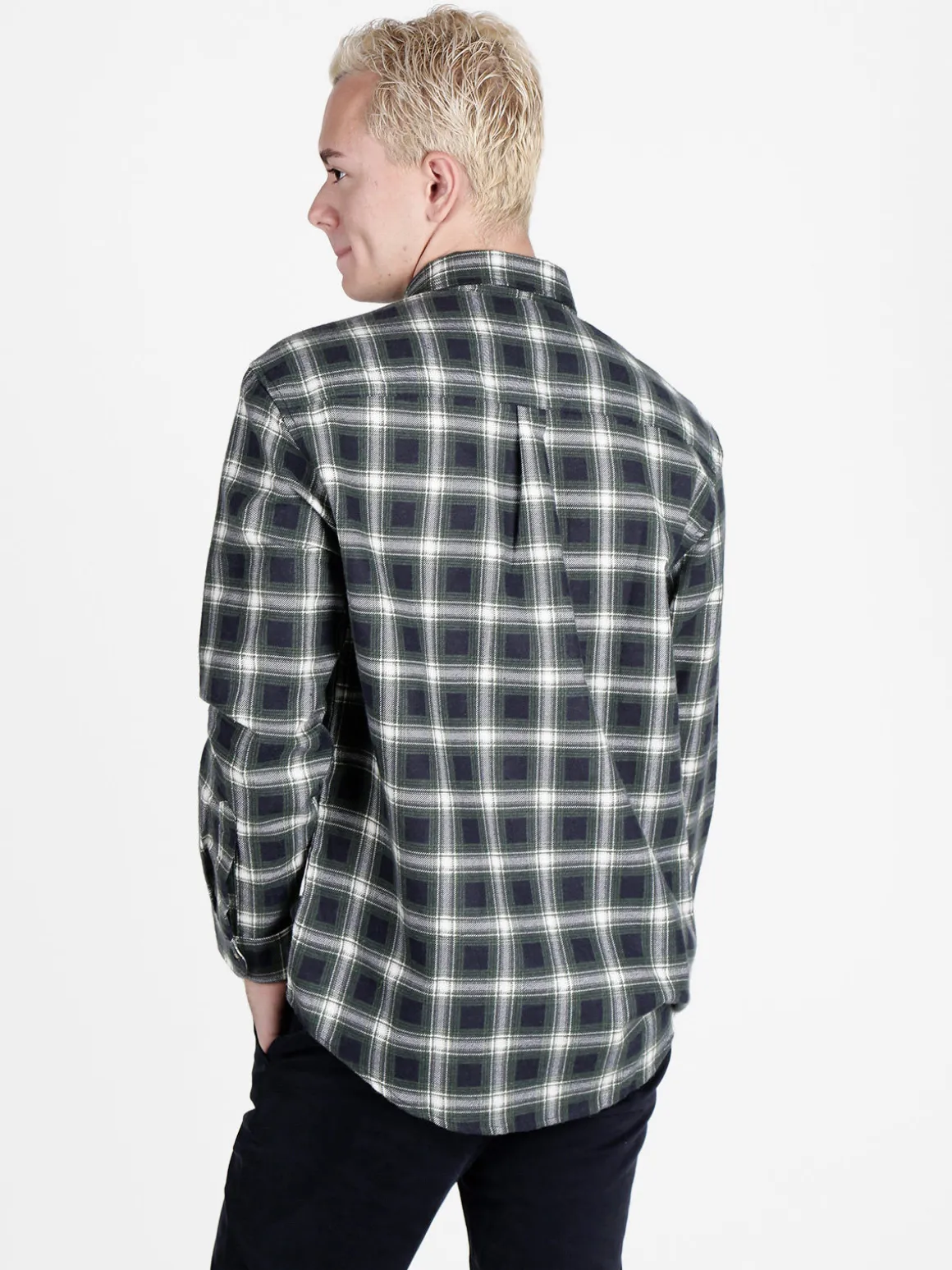 Sky Camicia da uomo a quadri in flanella di cotone