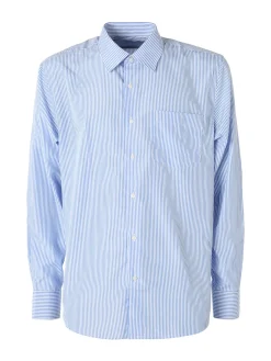 Sky Camicia da uomo rigata a maniche lunghe - azzurro