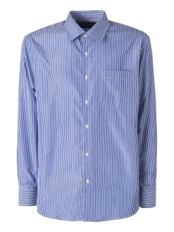 Sky Camicia da uomo rigata a maniche lunghe - bluette