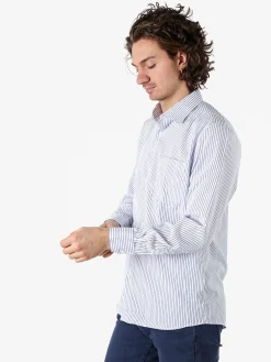 Sky Camicia da uomo rigata a maniche lunghe - cielo