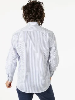 Sky Camicia da uomo rigata a maniche lunghe - cielo