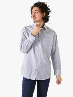 Sky Camicia rigata da uomo a maniche lunghe - blu scuro