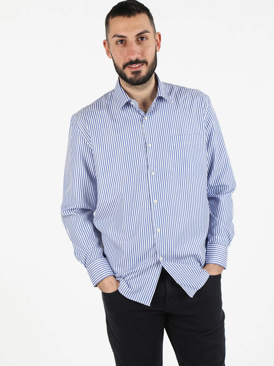 Sky Camicia uomo a righe regular fit