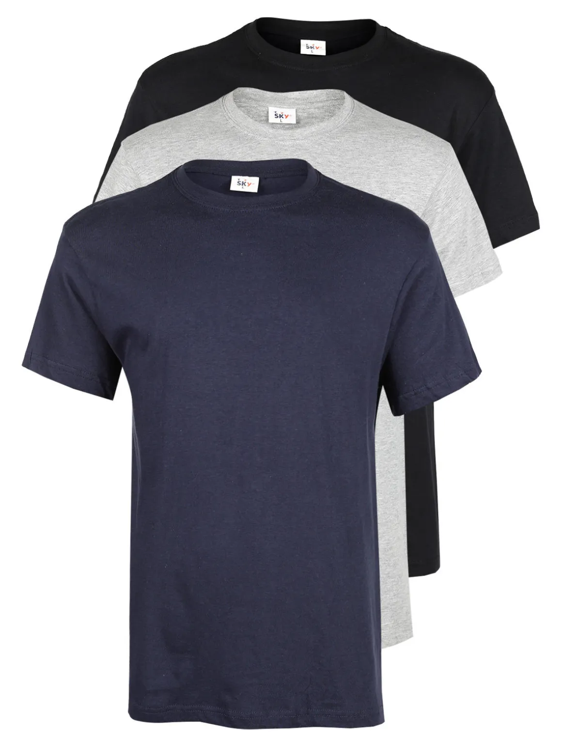 Sky T-shirt intima uomo in cotone. Confezione da 3 pezzi