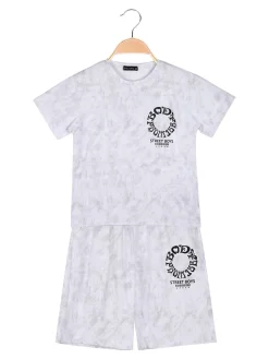 Small Gang Completo corto da bambino con t-shirt e bermuda - grigio