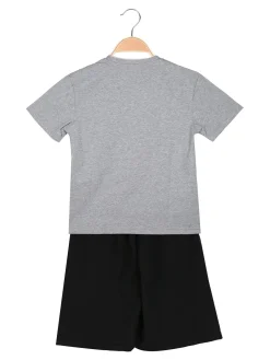 Small Gang Completo corto da bambino in cotone con t-shirt e bermuda - grigio