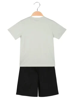 Small Gang Completo da bambino corto in cotone con t-shirt e bermuda - pistacchio