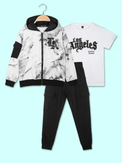 Small Gang Completo tuta 3 pezzi da bambino con cappuccio e zip