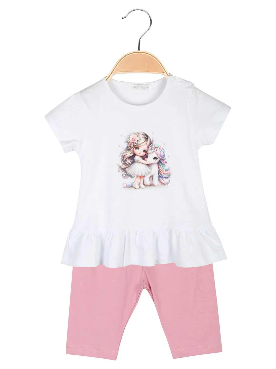 Smile Yes Completo neonata 2 pezzi con t-shirt e leggings