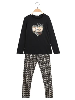 Smile Yes Completo 2 pezzi da bambina con leggings a cuori