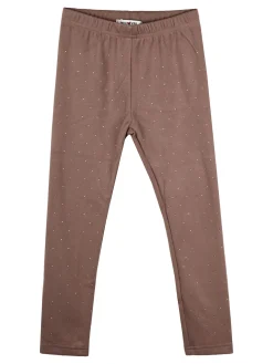 Smile Yes Leggings da bambina in pile con strass - marrone