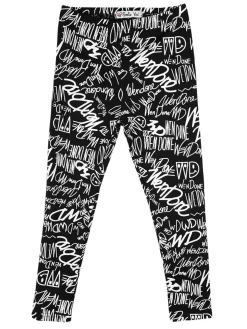 Smile Yes Leggings da bambina con stampa scritte