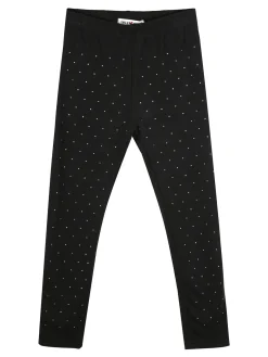Smile Yes Leggings da bambina in pile con strass - argento