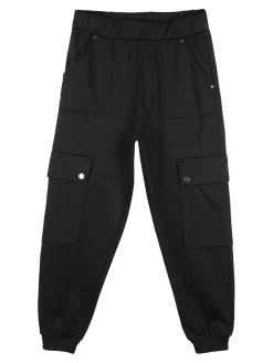 Smile Yes Pantaloni cargo da bambina in felpa con polsini