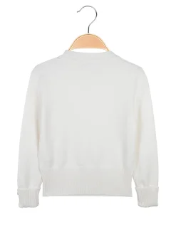 Smile Yes Pullover da bambina in maglia con taschini sul fondo