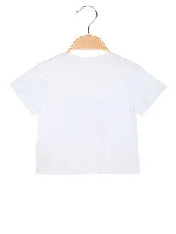 Smile Yes T-shirt cropped da bambina con cuore di strass